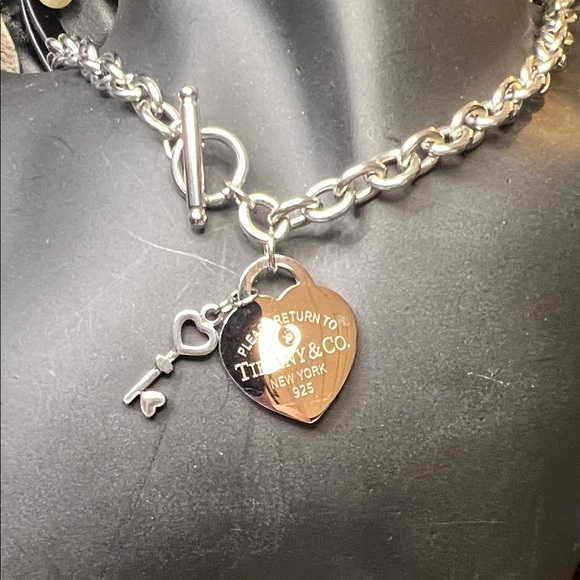 Silver Heart Charm Bracelet and Necklace Set - Picture 2 of 11